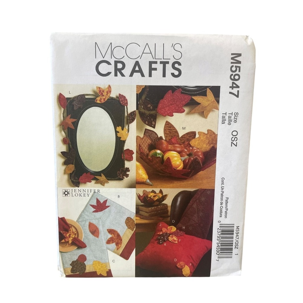 McCall's Crafts M5947‎ Autumn Home Decor Crafts OSZ Fall Leaves Applique